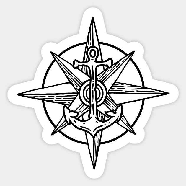 Compass Anchor Sticker by CharlieWizzard